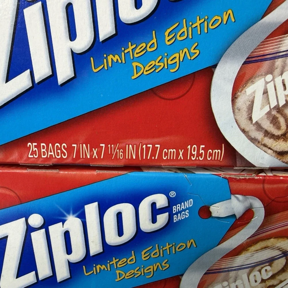 NEW Ziploc Limited Edition Holiday Name Tag Bow Quart Storage 50 Bags Total